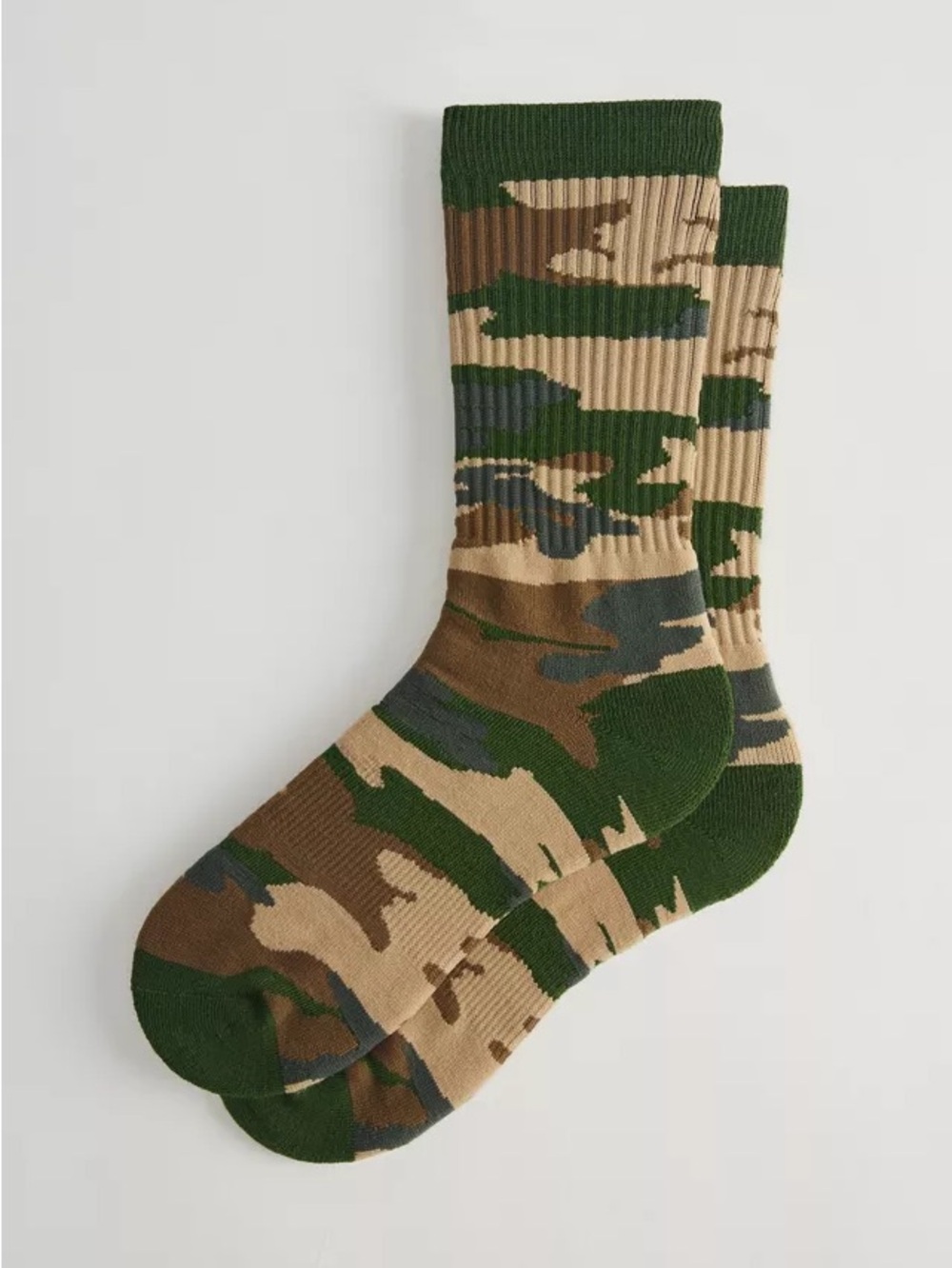 Urban Outfitters Camo Pattern Ribbed Crew Sock